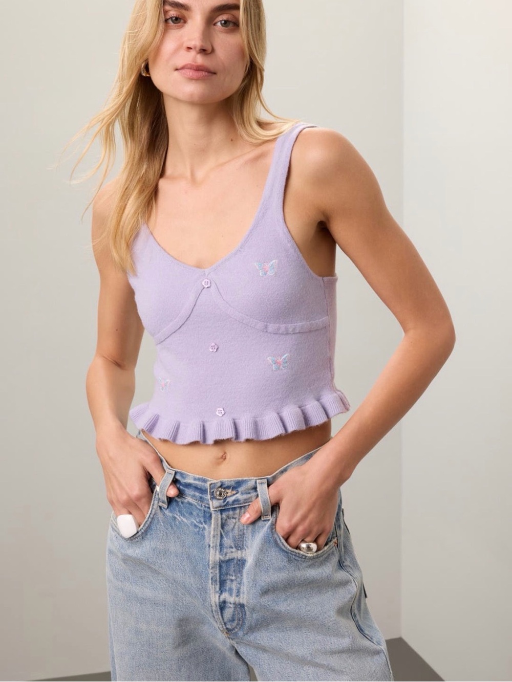 Louna Ruffle Knit Tank - Picture 2 of 5